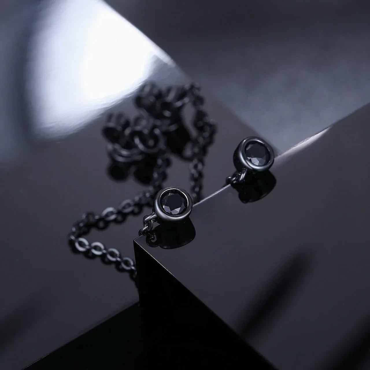 Black Iced D Color VVS Tassel Style 925 Silver Earrings - CaratixJewelry