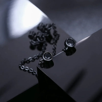 Black Iced D Color VVS Tassel Style 925 Silver Earrings - CaratixJewelry