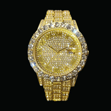 Bling Tennis Body Roman Numerals Iced Out Watch – Luxury Hip Hop Timepiece - CaratixJewelry
