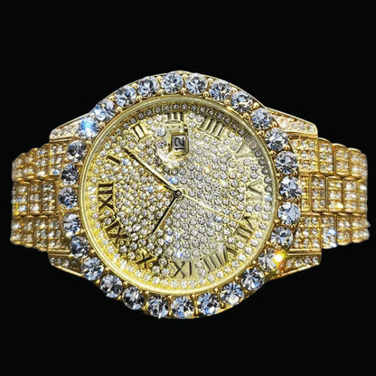 Bling Tennis Body Roman Numerals Iced Out Watch – Luxury Hip Hop Timepiece - CaratixJewelry