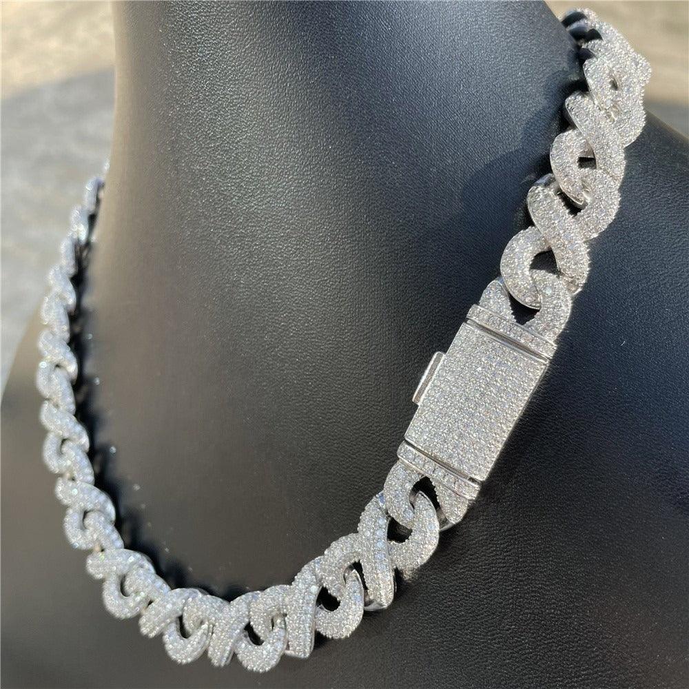 13mm Moissanite Cuban Link | S925 Silver Men’s Iced Out Hip Hop Chain - CaratixJewelry