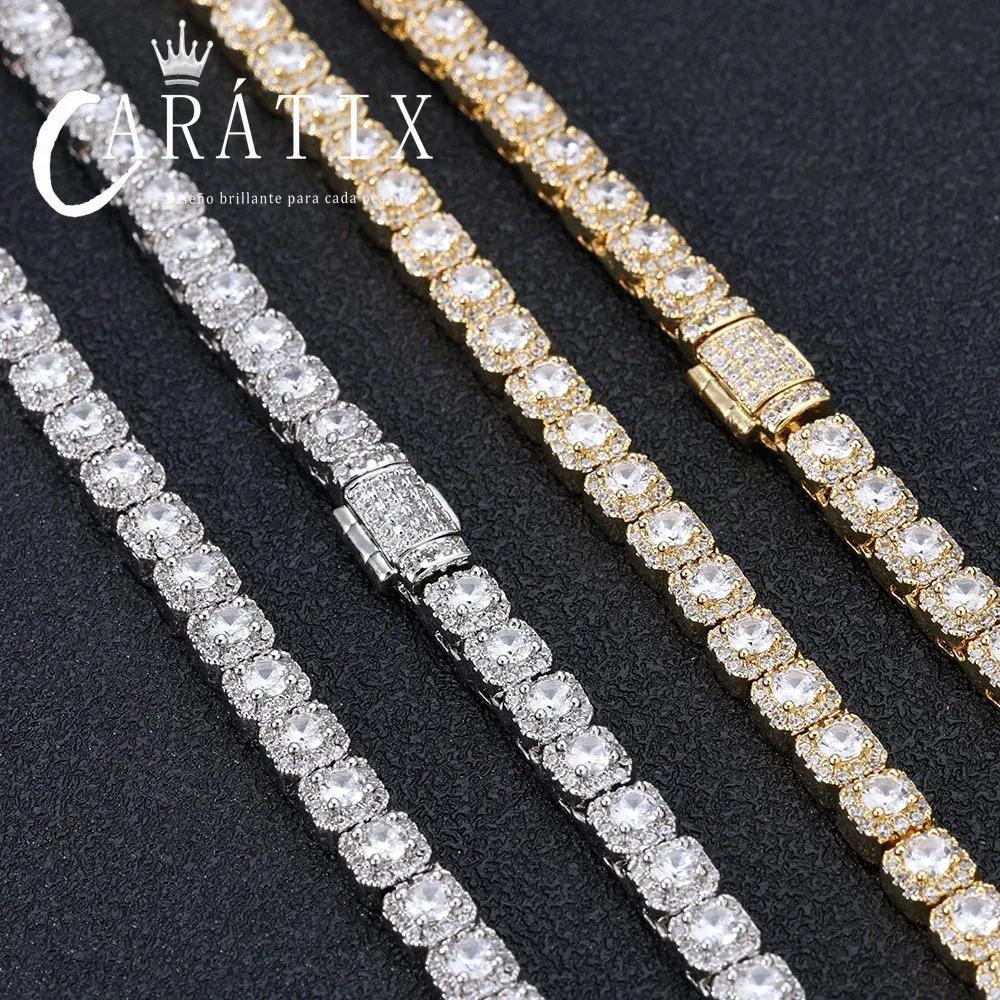 CARÁTIX - Women's Shiny AAAAA Zircon Tennis Chain Rock Miami Tennis Necklace Jewelry Valentine's Day Gift for Men & Girls & Boys Mothers' Day Gift #Springtok