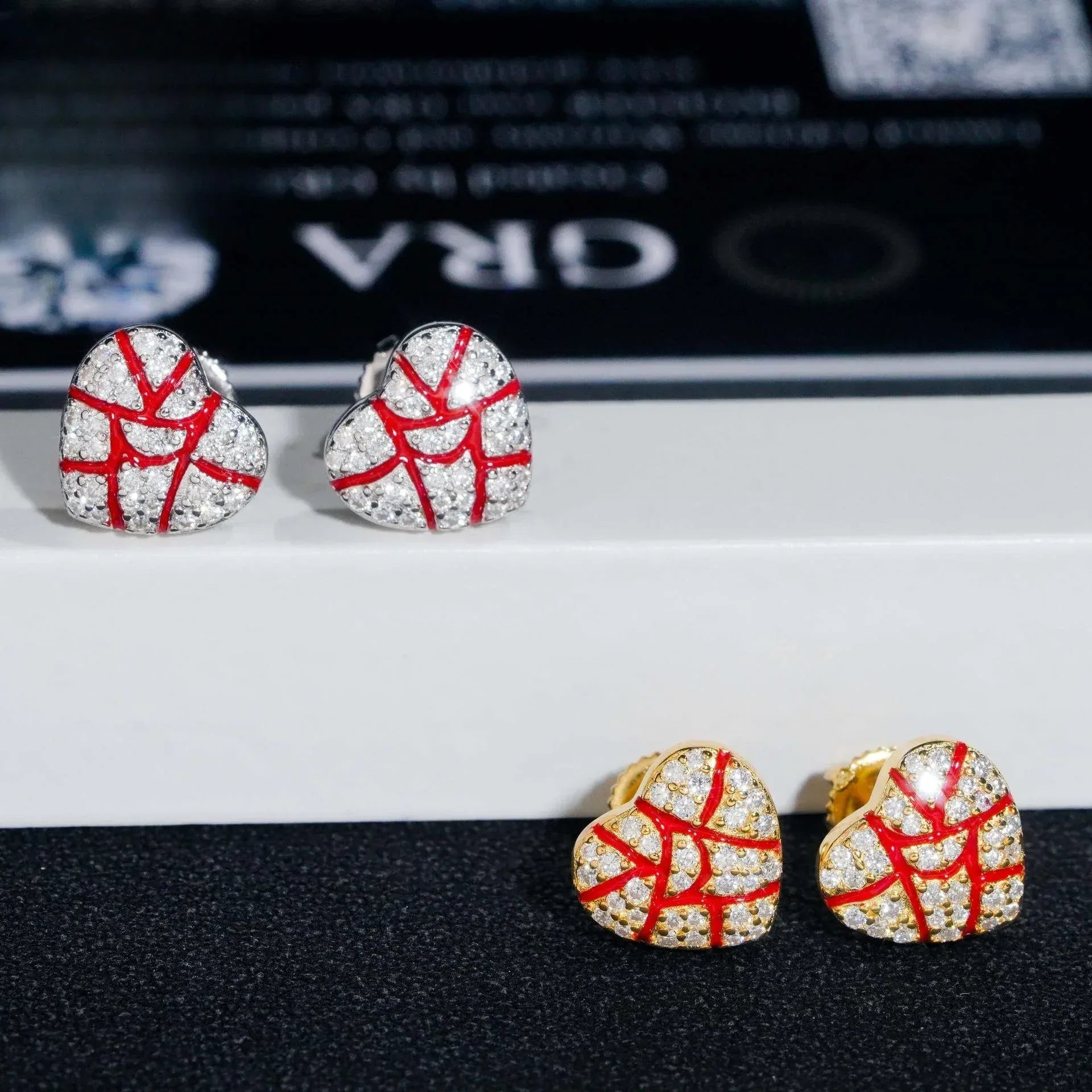 925 Silver Heart Design VVS Moissanite Inspired Stud Earrings - CaratixJewelry