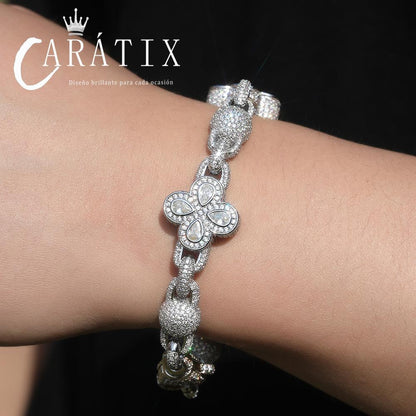 CARÁTIX – Luxury Cross Cuban Chain Bracelet & Necklace Set | Bling CZ Fashion Jewelry for Women