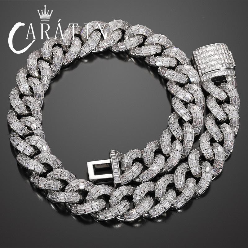 CARÁTIX 20mm 4-Row Cuban Chain | Claw Set CZ Iced Out Hip Hop Necklace for Men