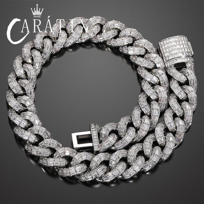 CARÁTIX 20mm 4-Row Cuban Chain | Claw Set CZ Iced Out Hip Hop Necklace for Men
