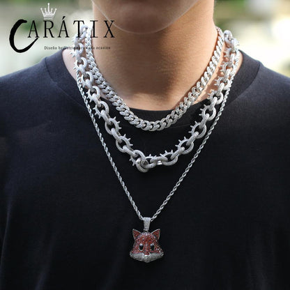 CARÁTIX Rivet O Link Chain | AAA+ CZ Iced Out Hip Hop Necklace for Men