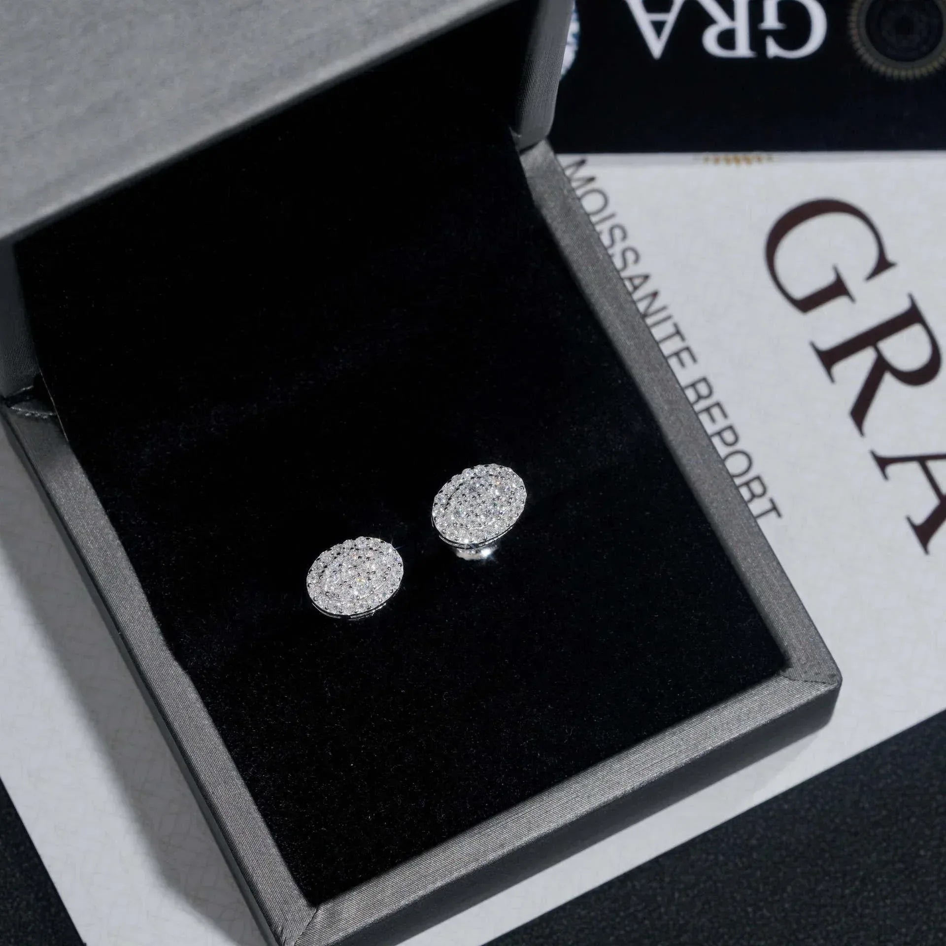 Fashion 925 Silver Square Synthetic Moissanite Stud Earrings Unisex Couple Style - CaratixJewelry