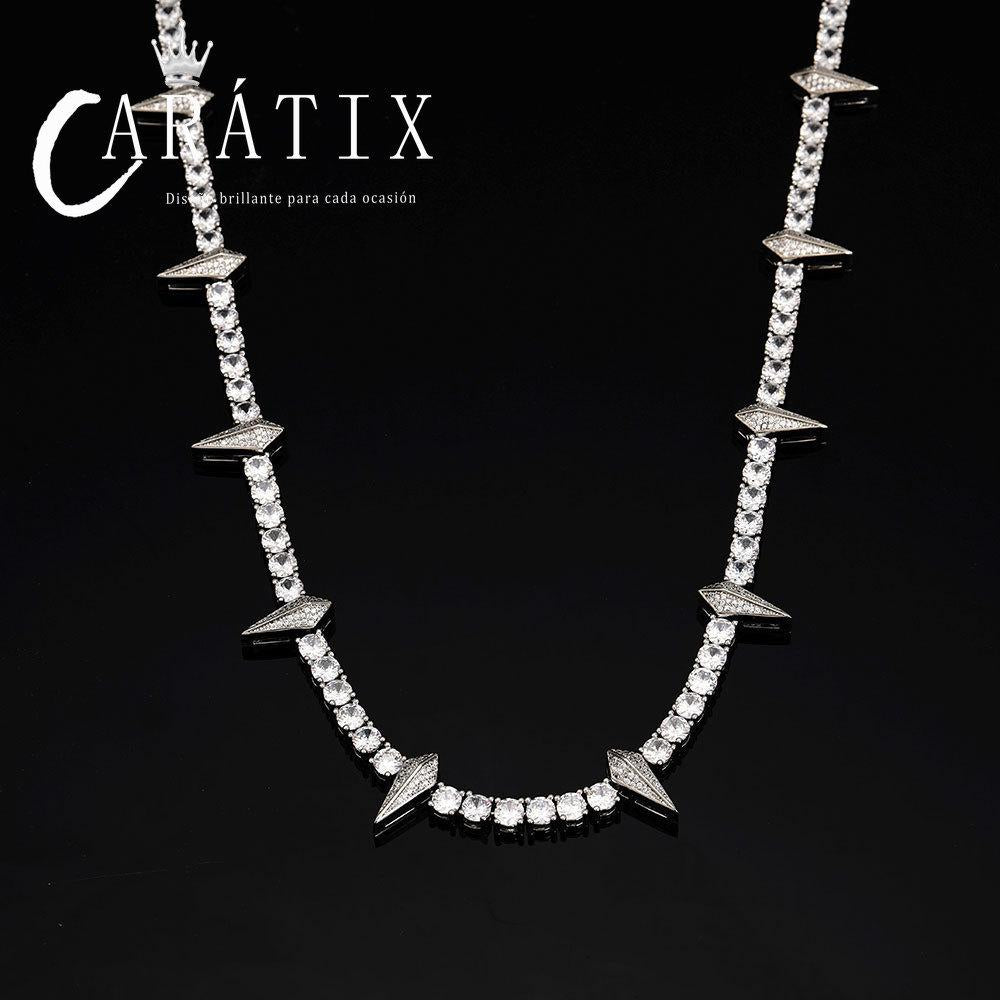 CARÁTIX - Black Panther Necklace 5mm Cubic Zircon Tennis Chain Rivet Wolf Tooth Charm Fashion Jewelry Gift for Mens Valentine's Day Gift for Men & Girls & Boys Mothers' Day Gift #Springtok