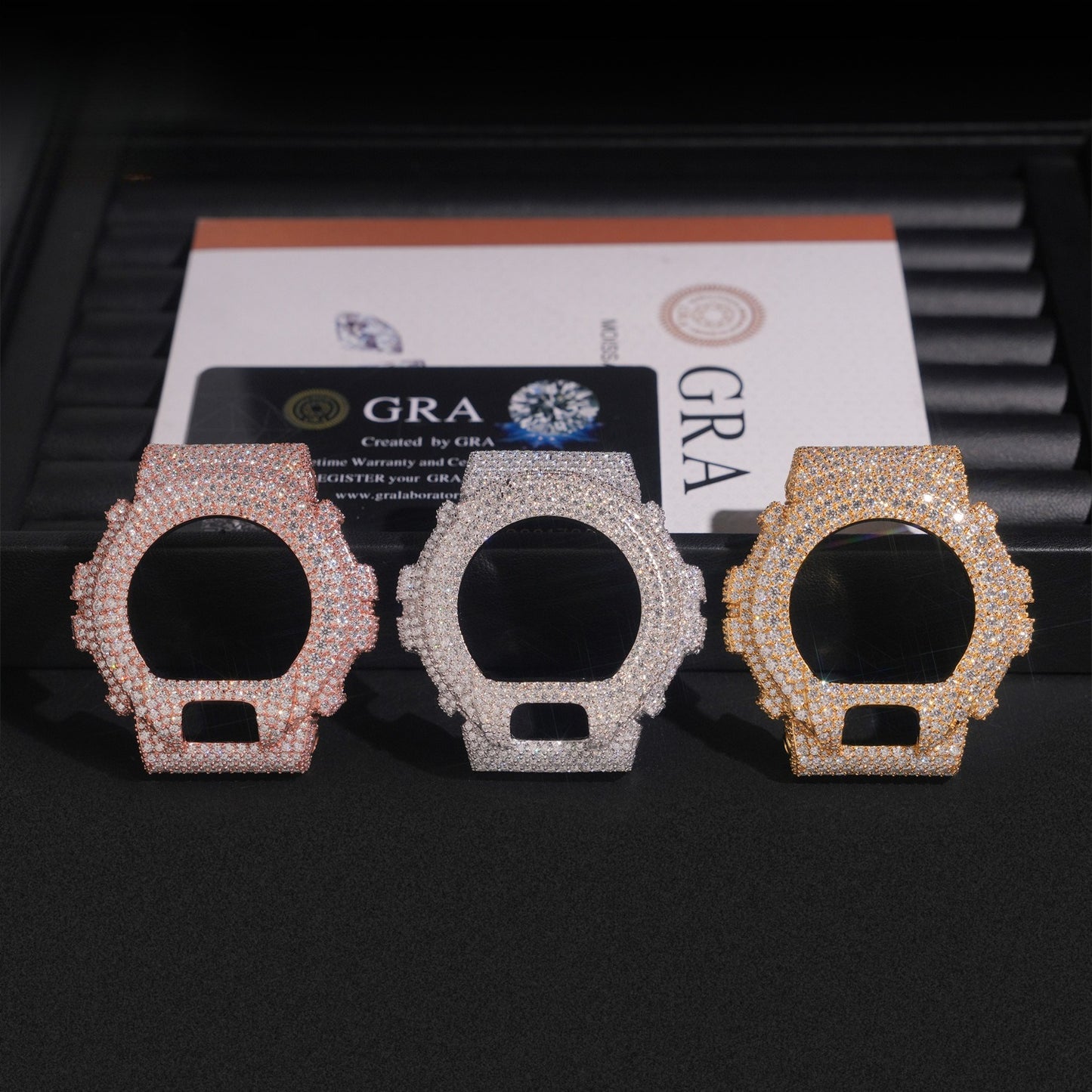 Custom S925 Silver Moissanite Watch Case | Iced Out Watch Bezel & Cover | Caratix