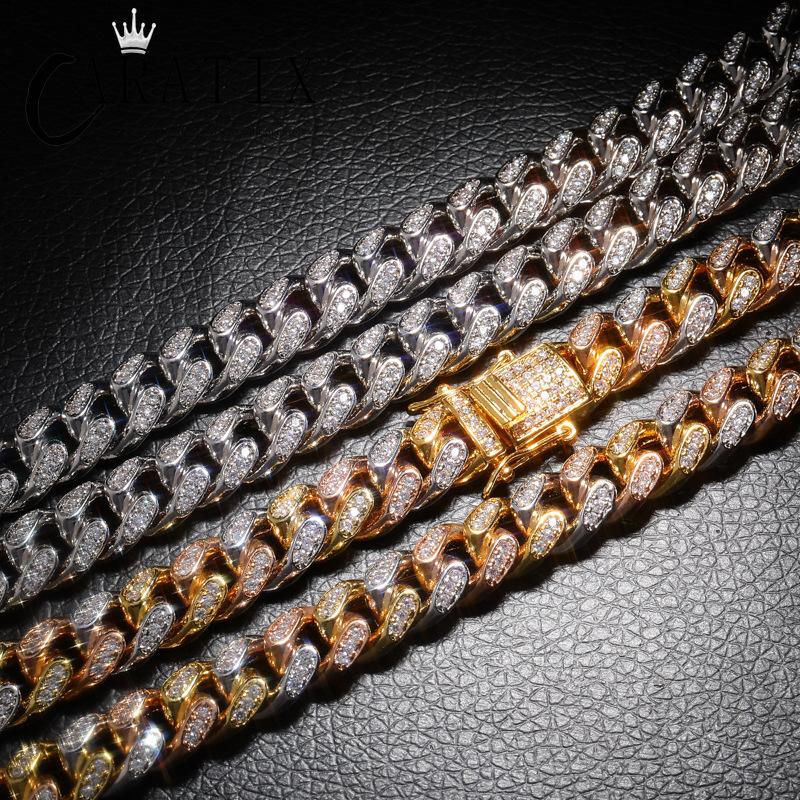 CARÁTIX 10mm Claw Set Cuban Chain | 3A+ CZ Iced Out Hip Hop Necklace for Men