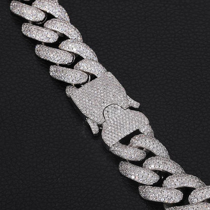 CARÁTIX 20mm Heavy Cuban Link Chain Necklace – 5A+ CZ Iced Out Hip Hop Bling Jewelry for Men | Solid Rapper Gift - CaratixJewelry