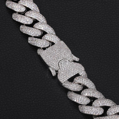 CARÁTIX 20mm Heavy Cuban Link Chain Necklace – 5A+ CZ Iced Out Hip Hop Bling Jewelry for Men | Solid Rapper Gift