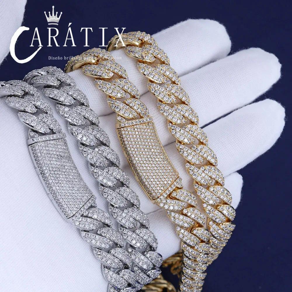 CARÁTIX 13MM 2-Row Cuban Chain Necklace – Hip Hop CZ Bubble Jewelry for Men & Women