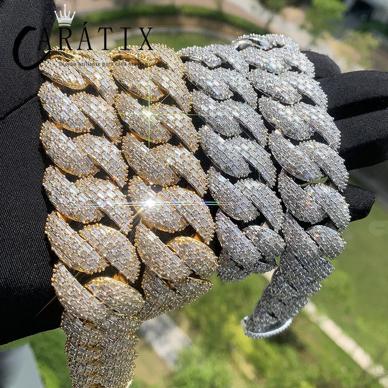 CARÁTIX Big Round Cuban Link Chain Necklace – Iced Out CZ Hip Hop Jewelry for Men & Women