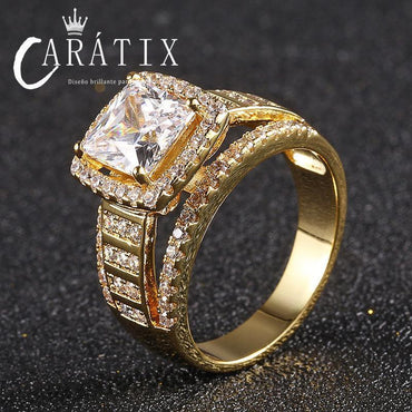 CARÁTIX Big Zircon Ring | True Electroplated Micro-Inlaid Hip Hop Jewelry for Men - CaratixJewelry