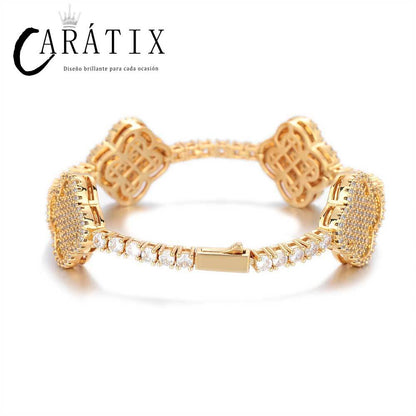 CARÁTIX -  Tennis Necklace  Zircon High Quality Bling Tennis Chain Necklace For Girl  Laser Valentine's Day Gift for Men & Girls & Boys Mothers' Day Gift #Springtok