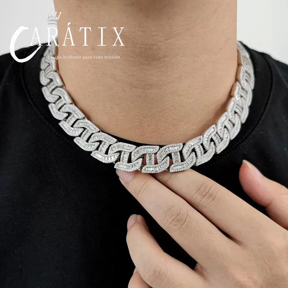 CARÁTIX – 16mm Bling Zircon Pig Nose Cuban Link Chain Necklace | Custom Hip Hop Jewelry for Men