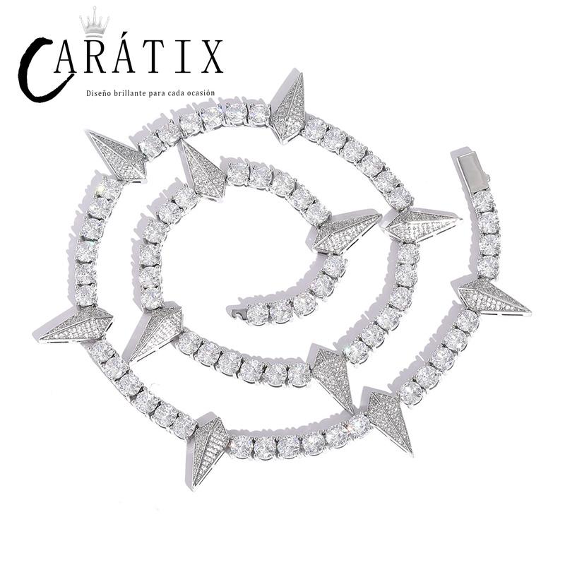 CARÁTIX Spike Tennis Chain | 3A+ CZ Iced Out Hip Hop Necklace for Men