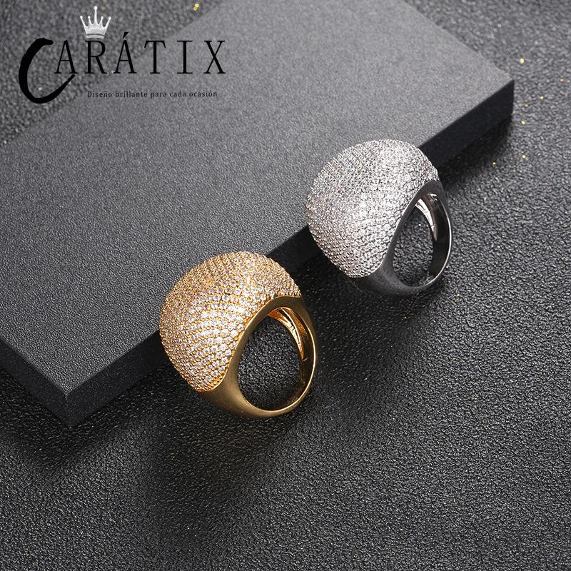 CARÁTIX Gypsy Zircon Ring | Copper Inlaid High Quality Hip Hop Jewelry for Men