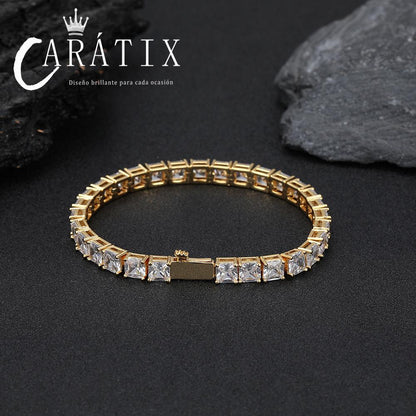 CARÁTIX -  Fashion  Tennis Chain Simplicity Square 5A Cubic Zirconia Luxury Inlaid Tennis Necklace for Women Gift Valentine's Day Gift for Men & Girls & Boys Mothers' Day Gift #Springtok