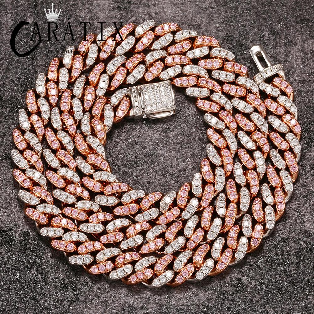 CARÁTIX Round Cuban Miami Chain | AAA CZ Iced Out Prong Set Hip Hop Choker Necklace for Men & Women