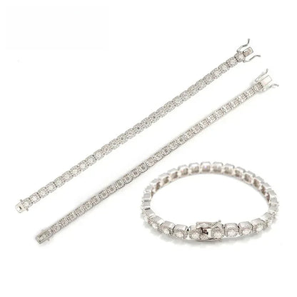 6mm Iced-Out Moissanite Box-Link Bracelet – 925 Sterling Silver Unisex Hip Hop Streetwear Jewelry - CaratixJewelry