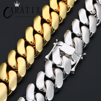 CARÁTIX – 25mm Rhombus Cuban Link Chain Necklace | Hip Hop Iced Out Jewelry for Men & Women
