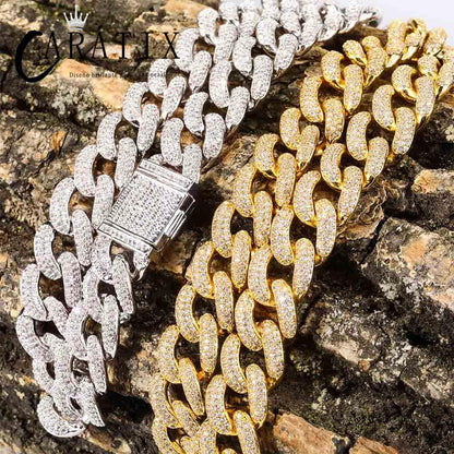 CARÁTIX Rose Gold Iced Out Cuban Chain | AAA CZ Miami Link Hip Hop Necklace for Men