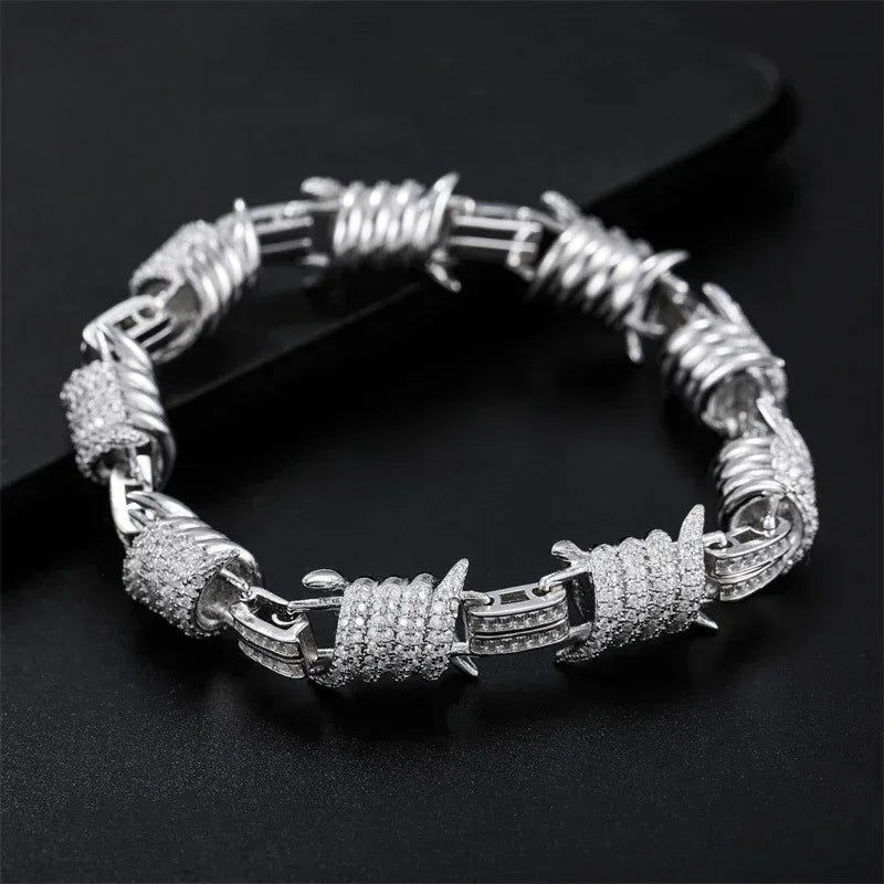 12.3mm Moissanite Cuban Link Necklace | S925 Silver Hip Hop Chain - CaratixJewelry