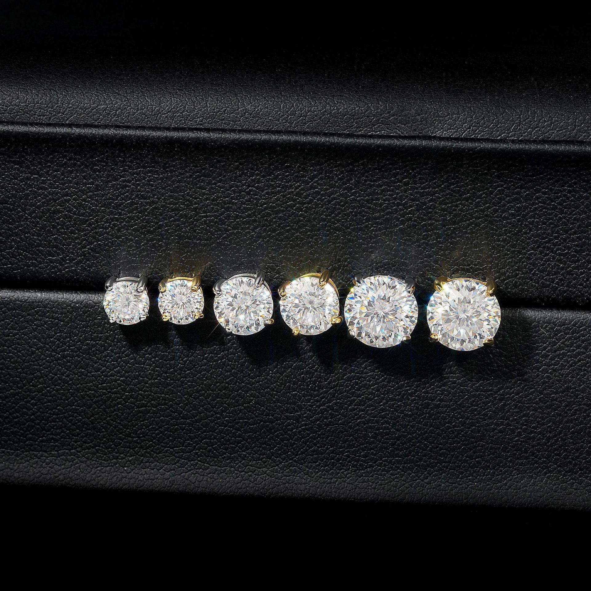 S925 Silver VVS Nest Cut Moissanite Stud Earrings - CaratixJewelry