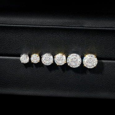 S925 Silver VVS Nest Cut Moissanite Stud Earrings - CaratixJewelry
