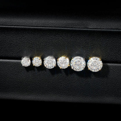 S925 Silver VVS Nest Cut Moissanite Stud Earrings - CaratixJewelry