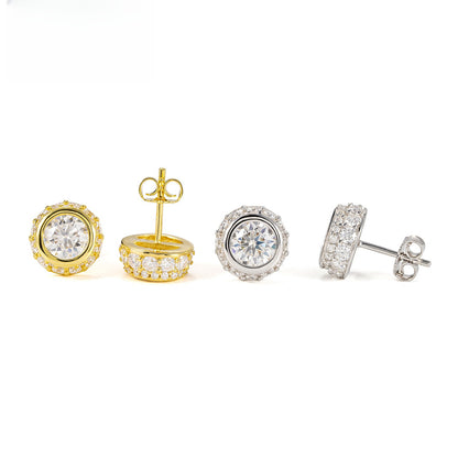 Premium 1ct 6.5mm Moissanite Stud Earrings S925 Silver | D VVS1 Solitaire | Caratix