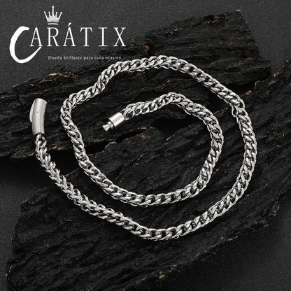 CARÁTIX - Hip Hop Stainless Steel PVD Plated Franco Chain 6MM Polishing Clasp Necklace Stainless Steel  Bracelet Women Mens Jewelry Valentine's Day Gift for Men & Girls & Boys Mothers' Day Gift #Springtok