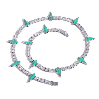 CARÁTIX Spike Tennis Chain | 3A+ CZ Iced Out Hip Hop Necklace for Men