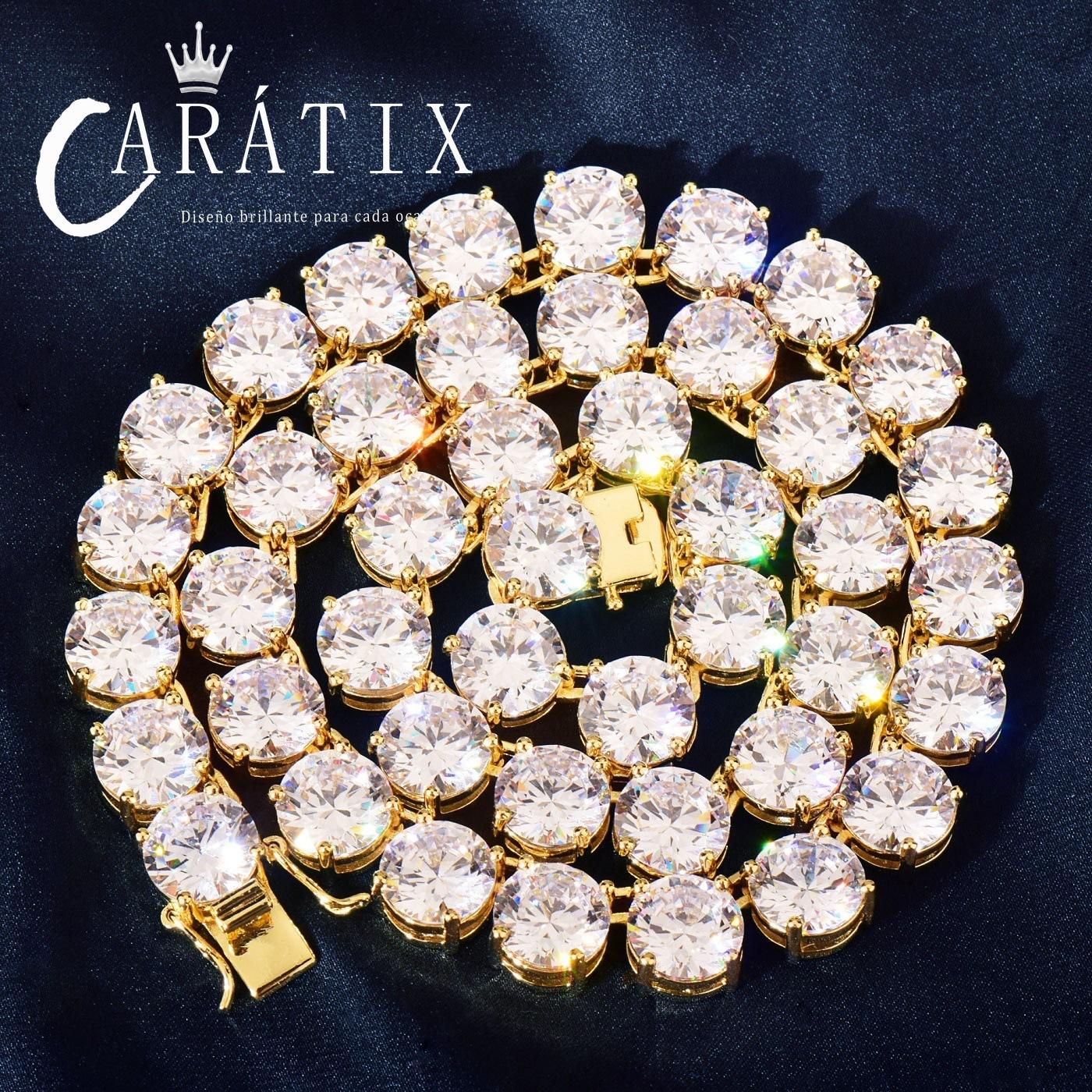 CARÁTIX - 10mm Hip Hop Copper Tennis Chain Iced Out CZ Single Row – Trendy Bling for Men & Women