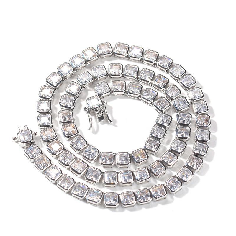 CARÁTIX 1-Row Square Tennis Chain | AAA CZ Iced Out Hip Hop Necklace for Men - CaratixJewelry