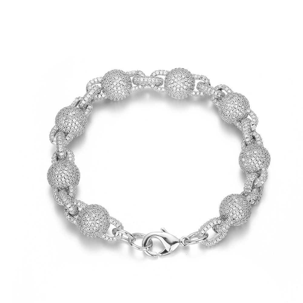 CARÁTIX 10.5MM Miami Cuban Chain Necklace – Round Ball Bead Choker with Micro Pave CZ, Hip Hop Jewelry for Men & Women Gift - CaratixJewelry