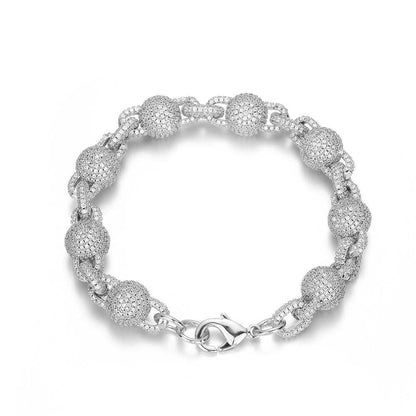 CARÁTIX 10.5MM Miami Cuban Chain Necklace – Round Ball Bead Choker with Micro Pave CZ, Hip Hop Jewelry for Men & Women Gift - CaratixJewelry