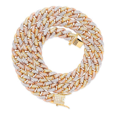 CARÁTIX 10mm Claw Set Cuban Chain | 3A+ CZ Iced Out Hip Hop Necklace for Men - CaratixJewelry