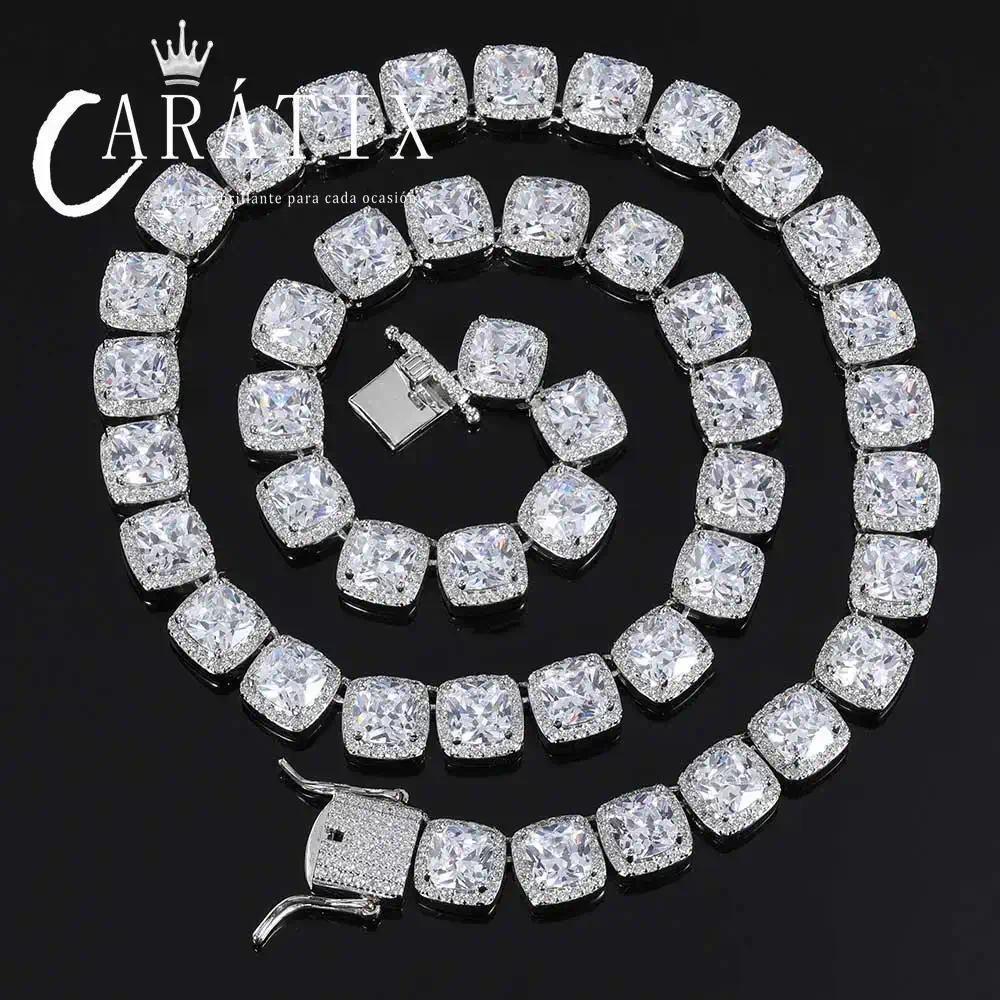 CARÁTIX 10mm Cluster Tennis Chain Bracelet – Bling Crystal Zirconia Sugar-Style Jewelry for Women - CaratixJewelry