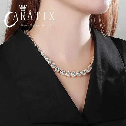 CARÁTIX 10mm Cluster Tennis Chain Bracelet – Bling Crystal Zirconia Sugar-Style Jewelry for Women - CaratixJewelry