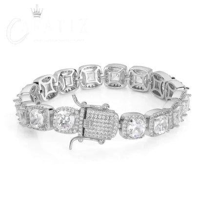 CARÁTIX 10mm Cluster Tennis Chain Bracelet – Bling Crystal Zirconia Sugar-Style Jewelry for Women - CaratixJewelry