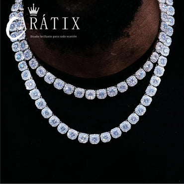 CARÁTIX 10mm Cluster Tennis Chain Bracelet – Bling Crystal Zirconia Sugar-Style Jewelry for Women - CaratixJewelry