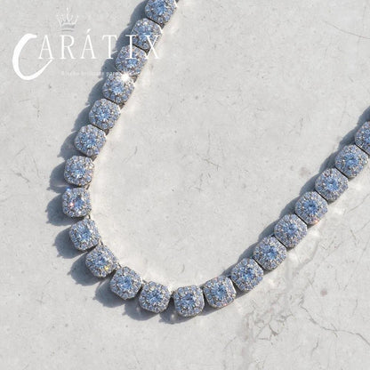 CARÁTIX 10mm Cluster Tennis Chain Bracelet – Bling Crystal Zirconia Sugar-Style Jewelry for Women - CaratixJewelry