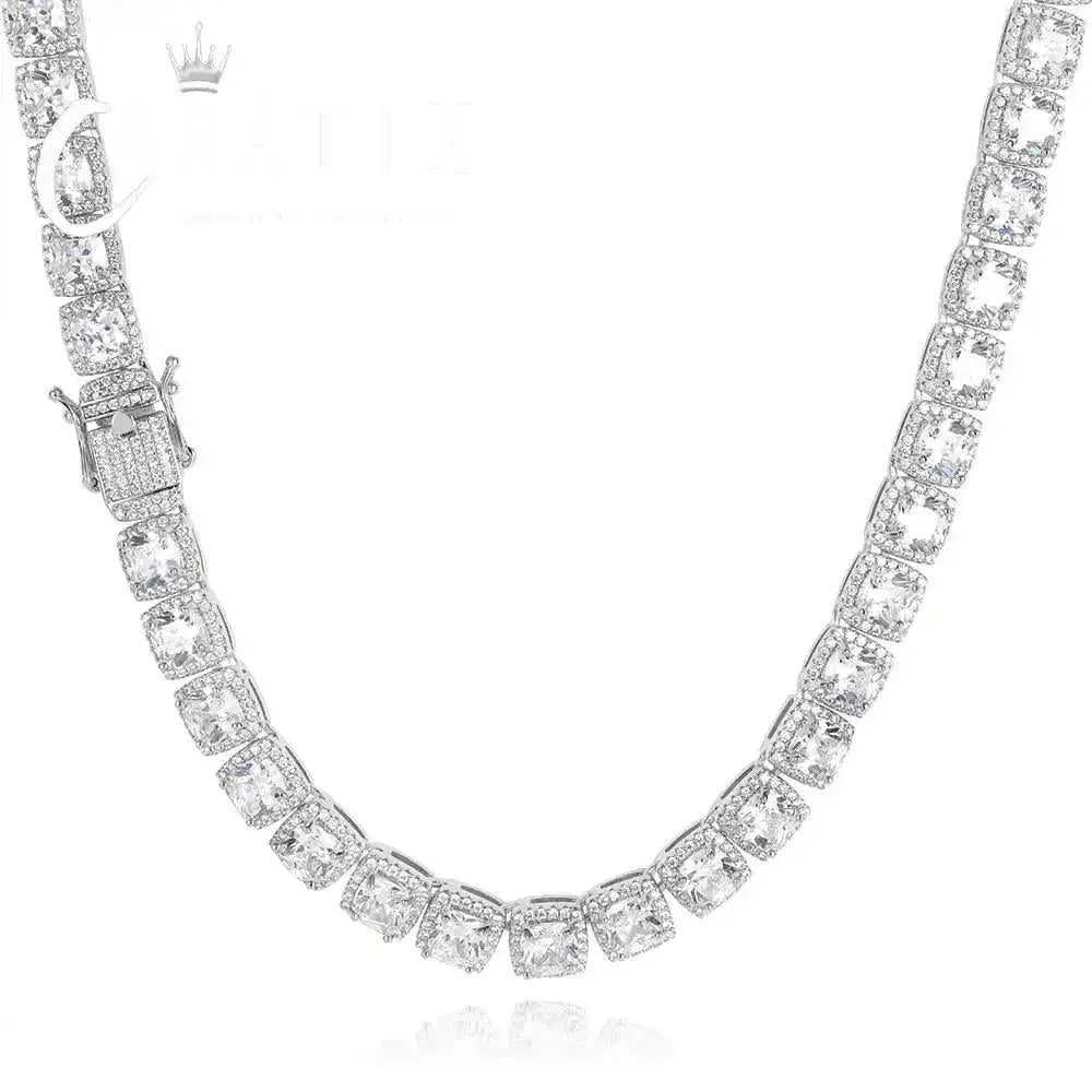 CARÁTIX 10mm Cluster Tennis Chain Bracelet – Bling Crystal Zirconia Sugar-Style Jewelry for Women - CaratixJewelry