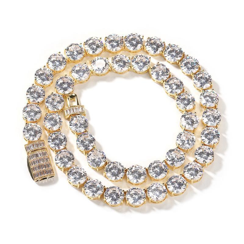 CARÁTIX 10mm CZ Tennis Chain Necklace – Iced Out Hip Hop Bling Jewelry for Men in Gold & Silver - CaratixJewelry