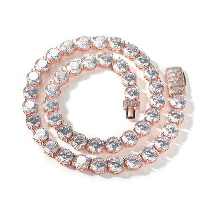 CARÁTIX 10mm CZ Tennis Chain Necklace – Iced Out Hip Hop Bling Jewelry for Men in Gold & Silver - CaratixJewelry