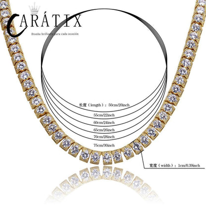 CARÁTIX 10mm Gold Iced Out CZ Tennis Chain Choker Necklace - CaratixJewelry